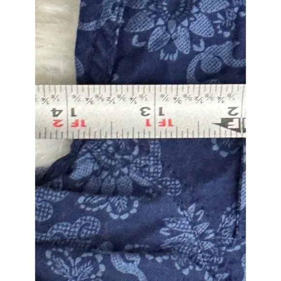 Cowgirl Hardware XS Western Shirt Blue Floral Rhinestone Embellished Girls - Picture 8 of 9